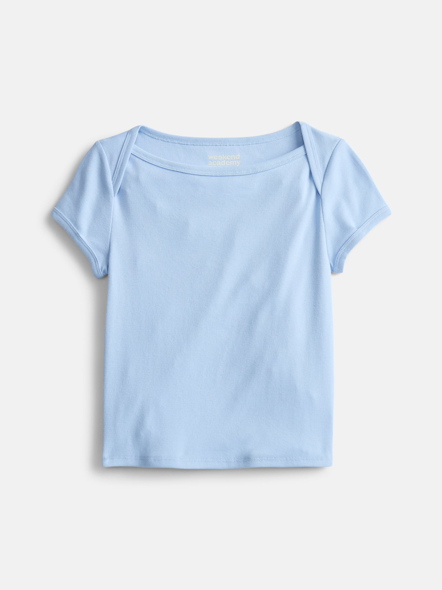 Weekend Academy Girls Boat Neck Tee with Short Sleeves, Sizes 4-18