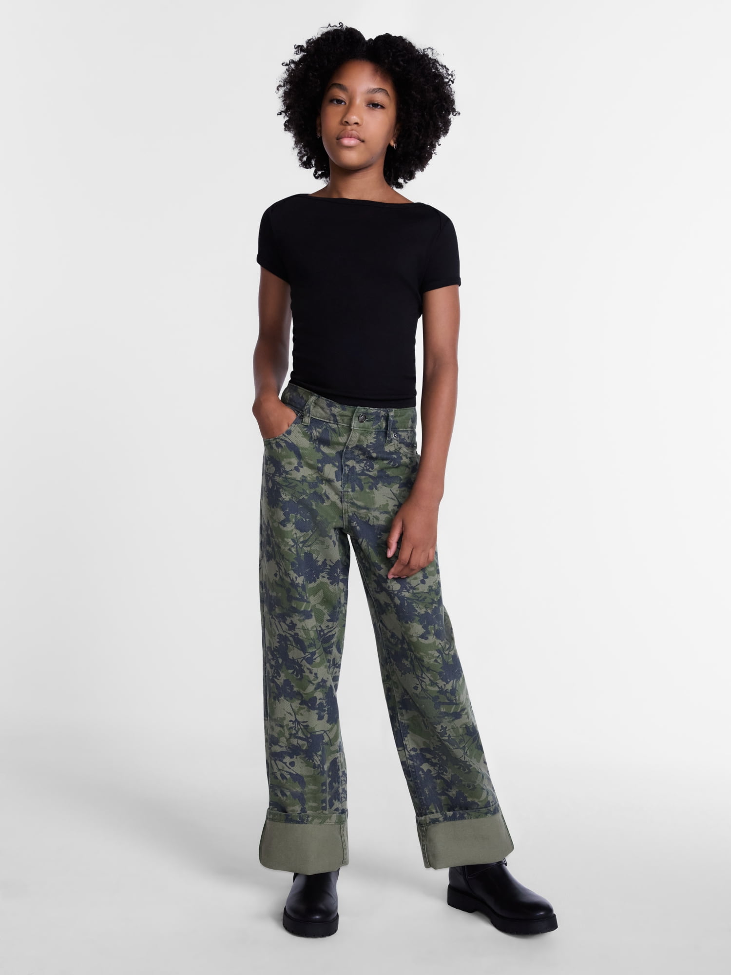 Weekend Academy Girls Boat Neck Tee with Short Sleeves, Sizes 4-18