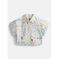 thumbnail image 1 of Weekend Academy Girl Cropped Button Down Cotton Shirt with Short Sleeves, Sizes 4-18, 1 of 3