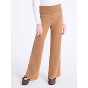 Weekend Academy Girls Cozy Foldover Waist Flare Pants, Sizes 4-18