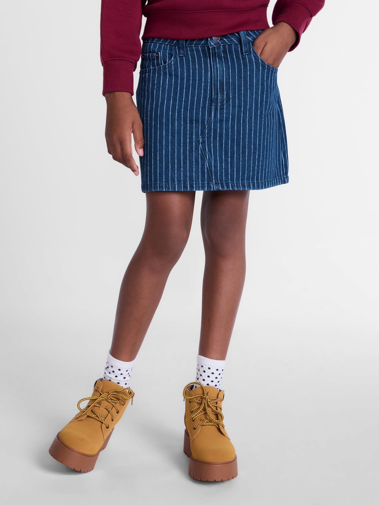 Weekend Academy Girls Striped Denim Skirt, Sizes 4-18