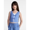 thumbnail image 1 of Weekend Academy Girls Printed Bow Cotton Vest, Sizes 4-18, 1 of 5