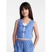 Weekend Academy Girls Printed Bow Cotton Vest, Sizes 4-18