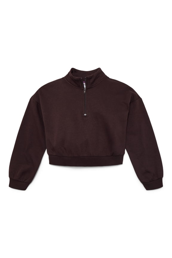 Girls Fleece Quarter Zip Sweatshirt, Sizes 4-18