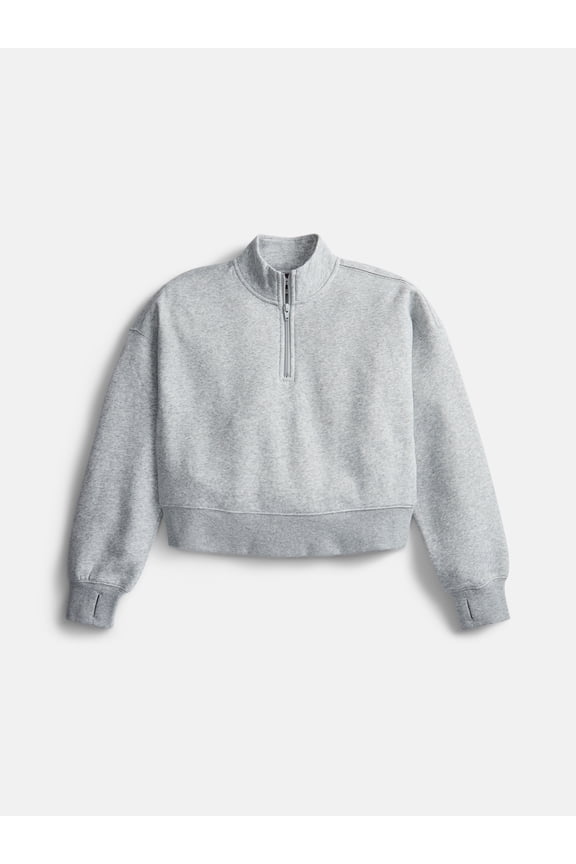 Girls Fleece Quarter Zip Sweater, Sizes 4-18