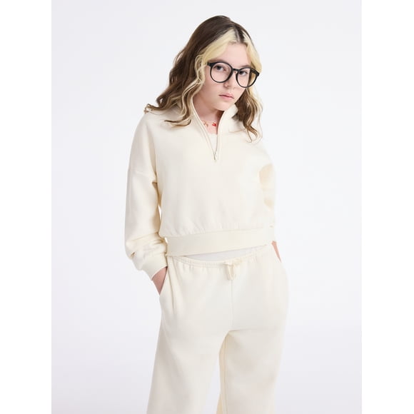 Weekend Academy Girls Fleece Quarter Zip Sweatshirt, Sizes 4-18