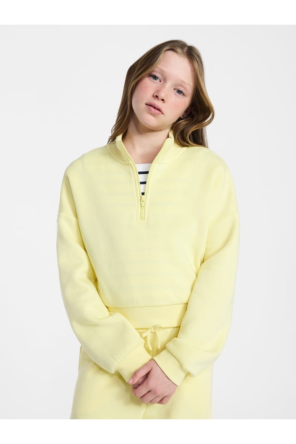 Girls Fleece Quarter Zip Sweater, Sizes 4-18