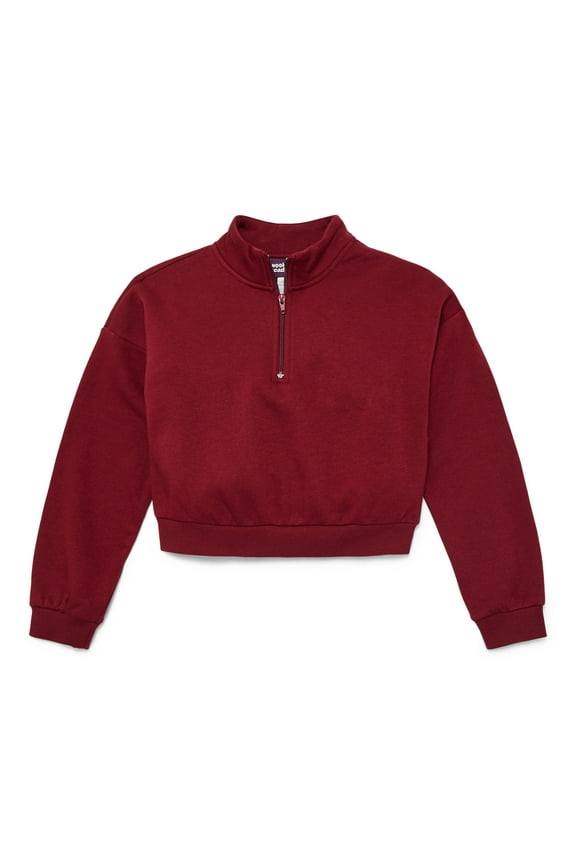 Girls Fleece Quarter Zip Sweatshirt, Sizes 4-18