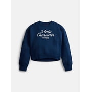 Weekend Academy Girls Graphic Print Fleece Sweatshirt, Sizes 4-18