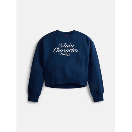 Weekend Academy Girls Graphic Print Fleece Sweatshirt, Sizes 4-18
