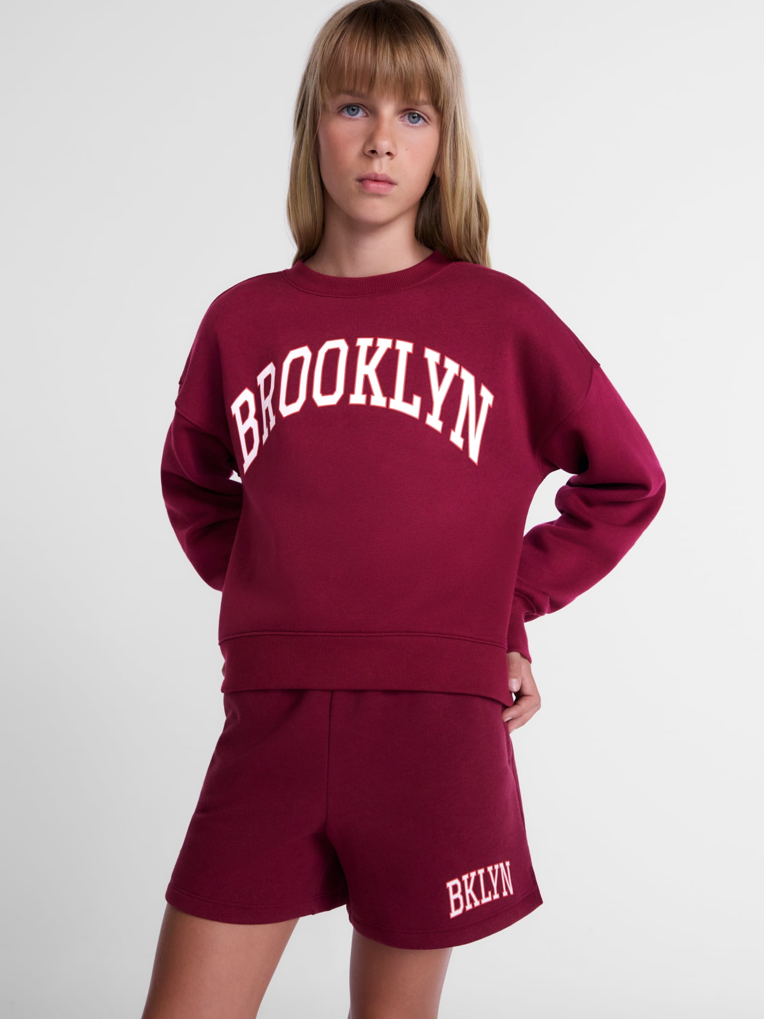 Weekend Academy Girls Graphic Print Fleece Sweatshirt, Sizes 4-18
