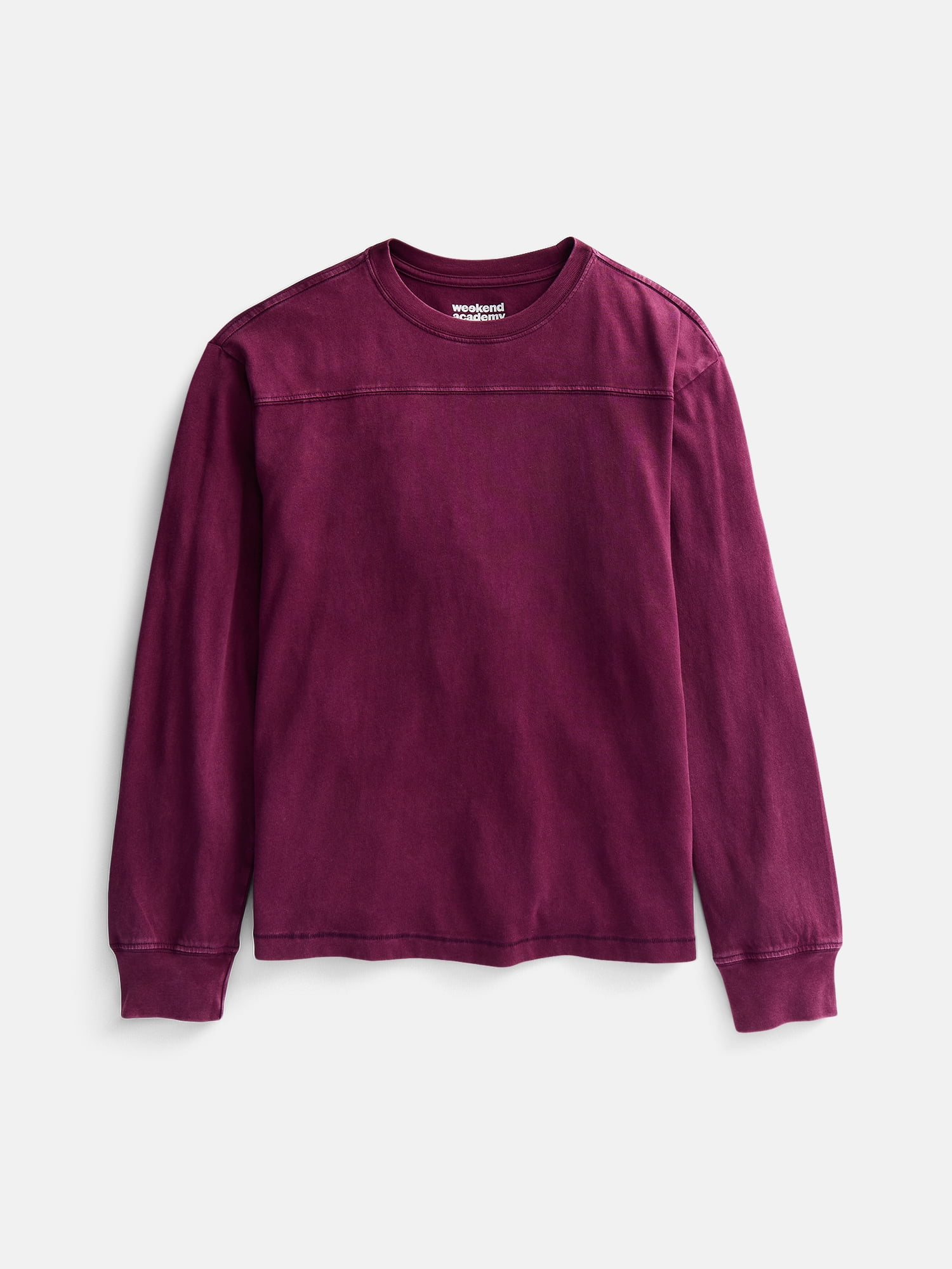 Weekend Academy Boys Football Yoke Tee with Long Sleeves, Sizes XS-XXL