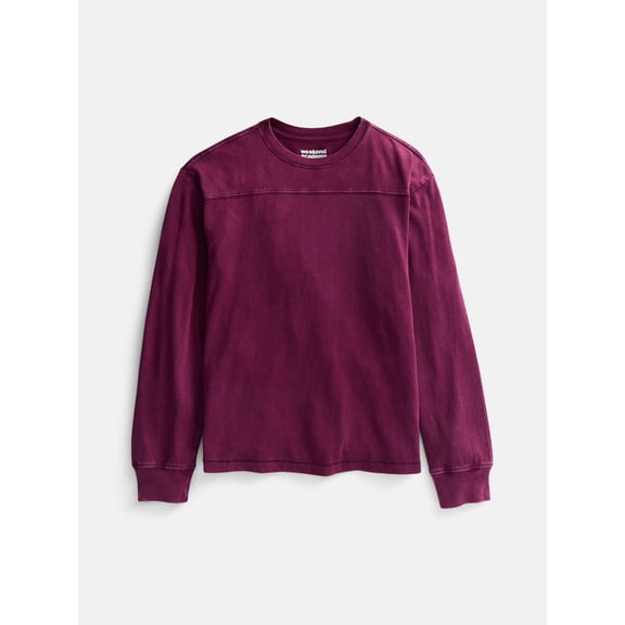 Weekend Academy Boys Football Yoke Tee with Long Sleeves, Sizes XS-XXL