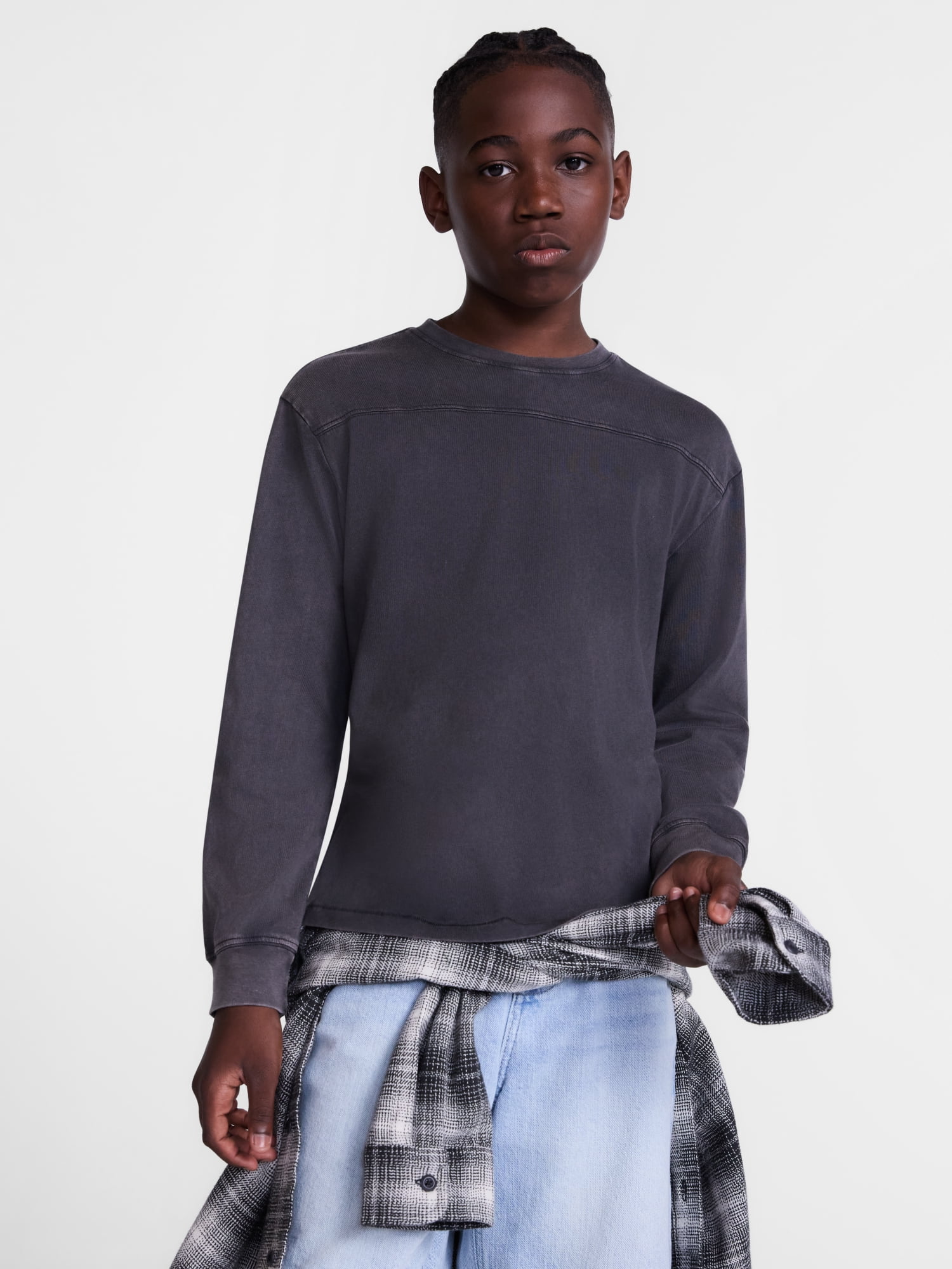 Weekend Academy Boys Football Yoke Tee with Long Sleeves, Sizes XS-XXL