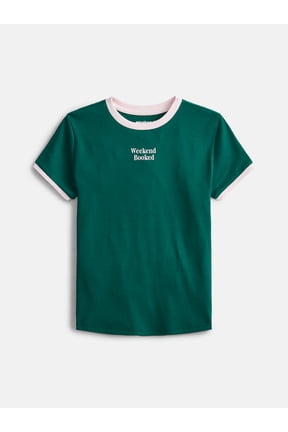 Girls Graphic Baby Tee with Short Sleeves, Sizes 4-18