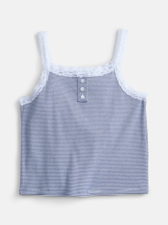 Girls Henley Tank Top, Sizes 4-18