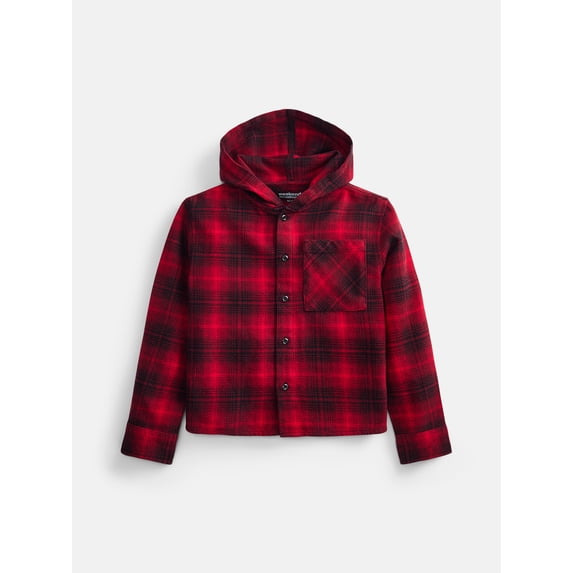 Weekend Academy Boys Hooded Cotton Flannel Shirt, Sizes 4-18
