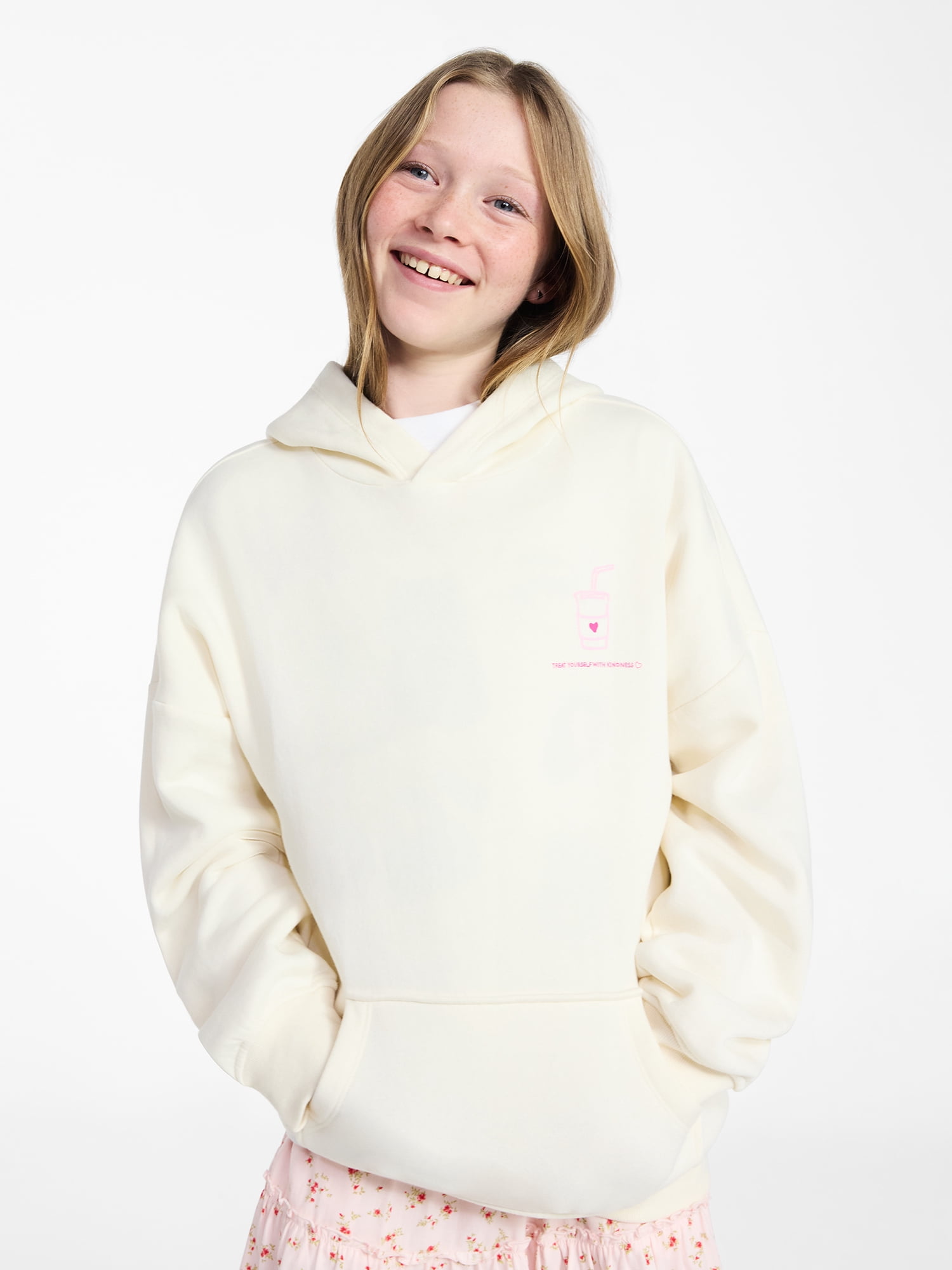 NAV Good Intentions パーカー S ホワイト Weekend Academy Girls Graphic Hoodie, Sizes 4-18 - Walmart.com