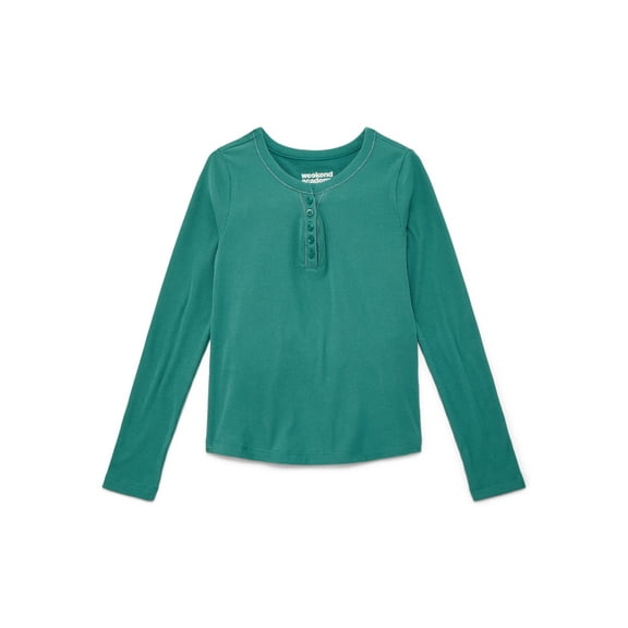 Weekend Academy Girls Henley Tee with Long Sleeves, Sizes 4-18