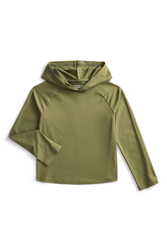 Boys Hooded Rash Guard with Long Sleeves, Sizes 4-18 & Husky