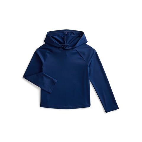 Boys Hooded Rash Guard with Long Sleeves, Sizes 4-18 & Husky