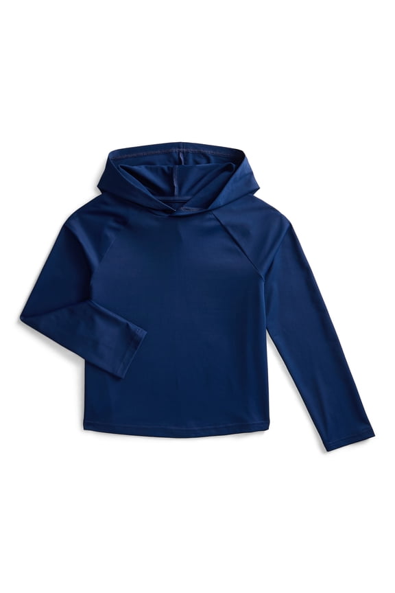 Boys Hooded Rash Guard with Long Sleeves, Sizes 4-18 & Husky