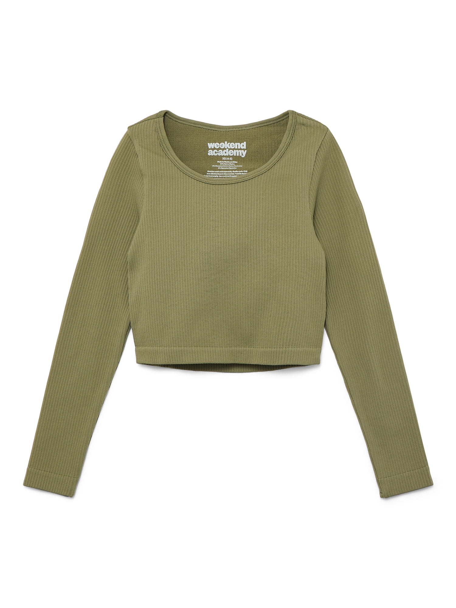 Weekend Academy Girls Seamless Top with Long Sleeves, Sizes 4-18