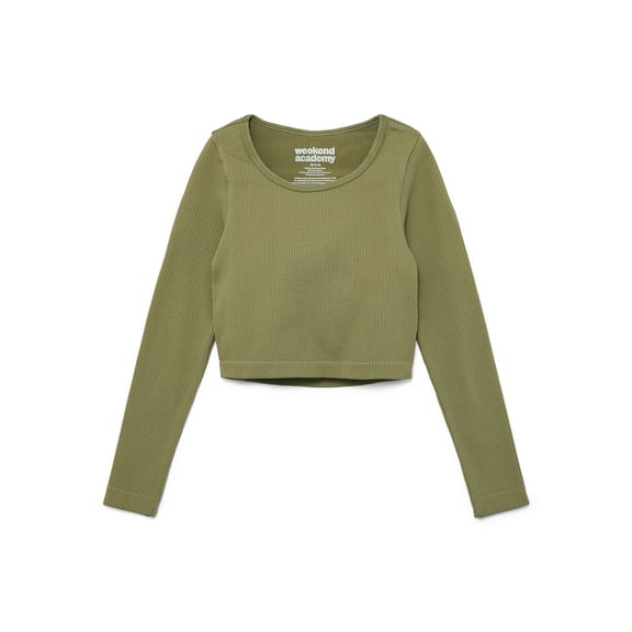 Weekend Academy Girls Seamless Top with Long Sleeves, Sizes 4-18
