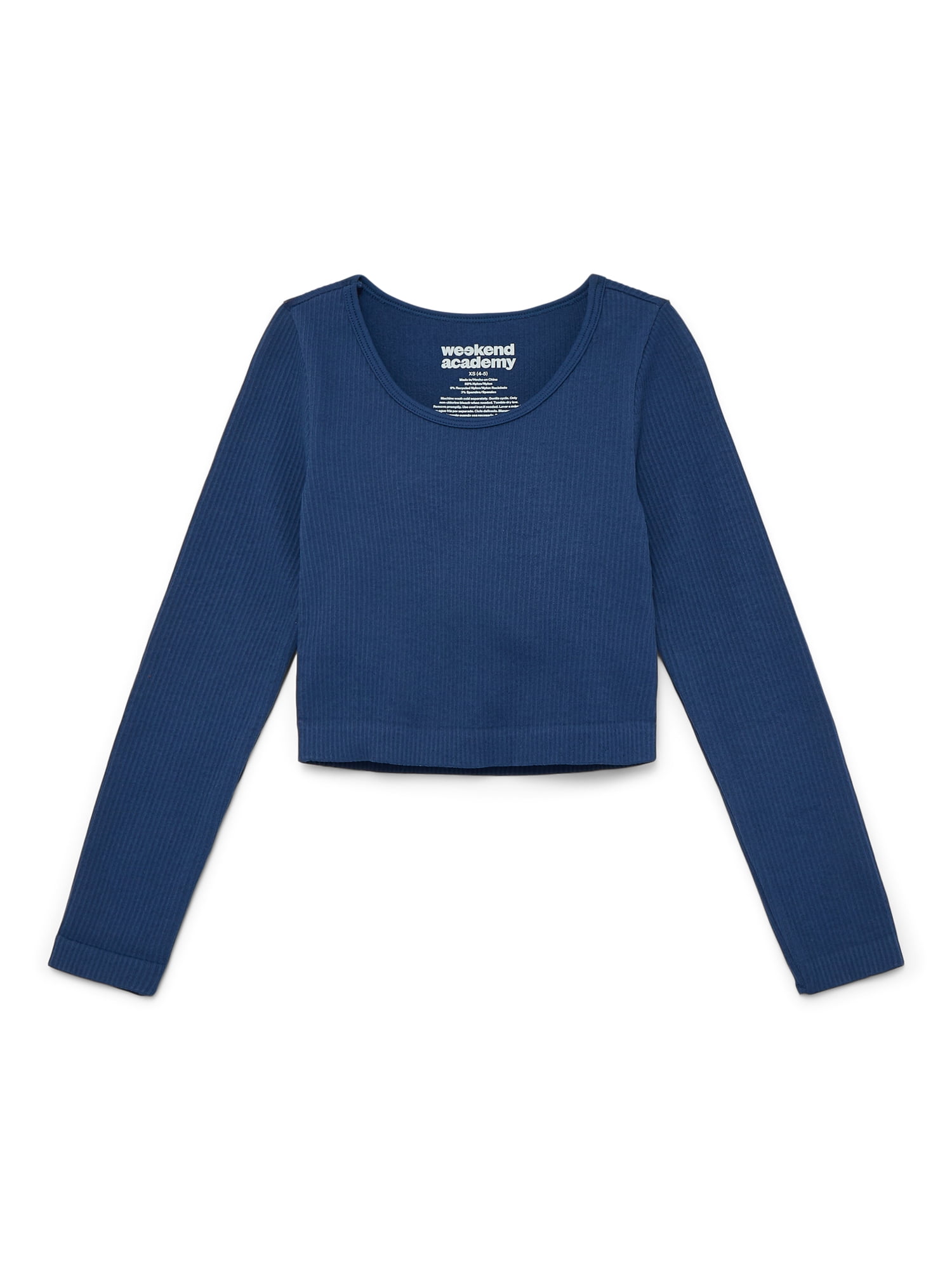 Weekend Academy Girls Seamless Top with Long Sleeves, Sizes 4-18