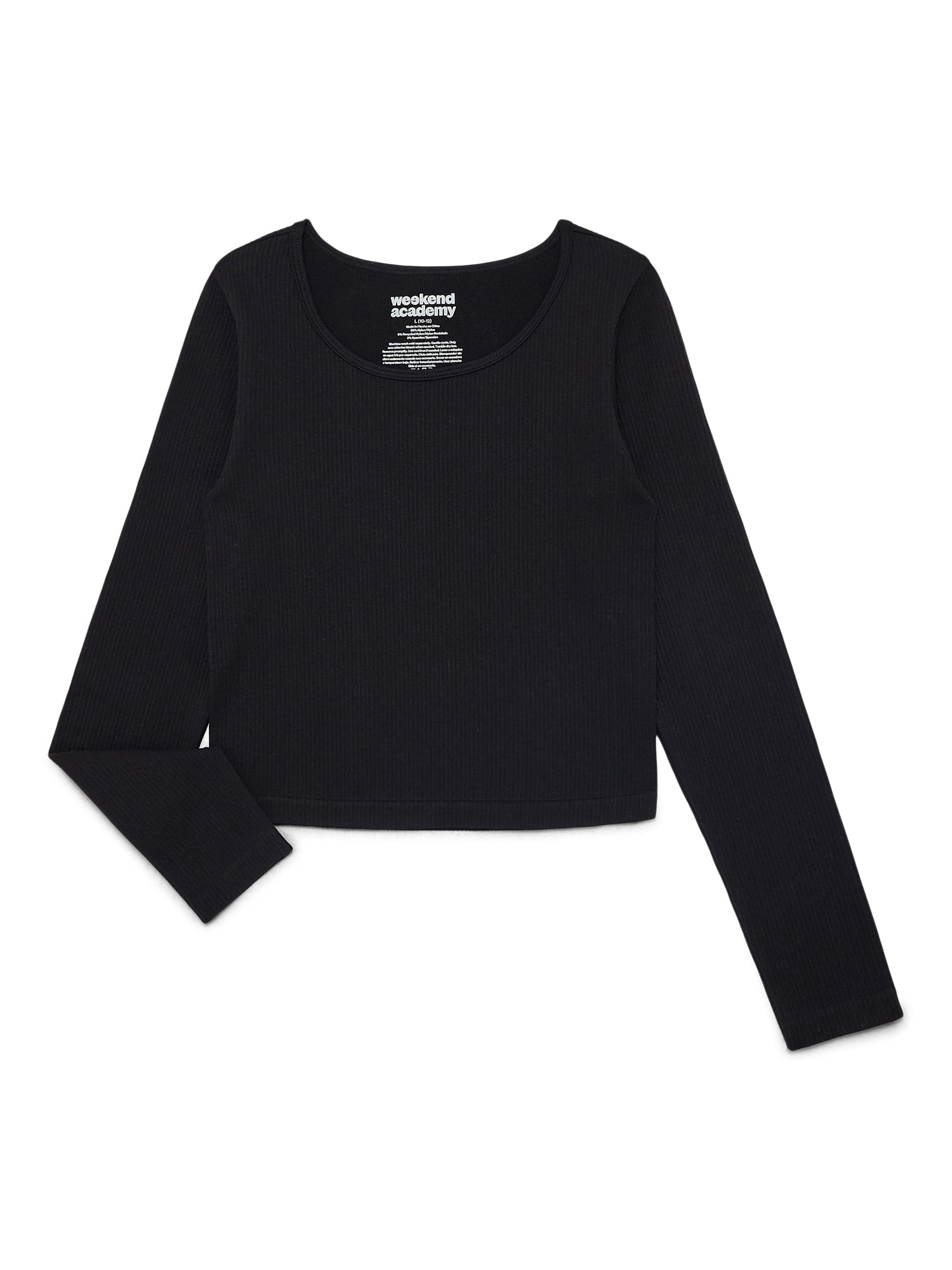 Weekend Academy Girls Seamless Top with Long Sleeves, Sizes 4-18