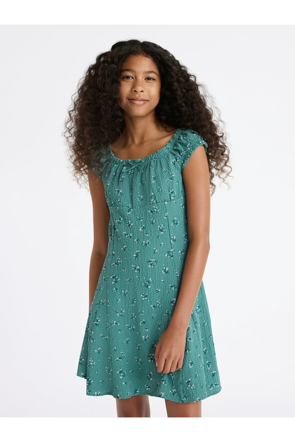 Girls Empire Waist Mini Dress, Sizes 4-18