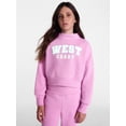 thumbnail image 1 of Weekend Academy Girls Mock Neck Graphic Fleece Sweatshirt, Sizes 4-18, 1 of 5