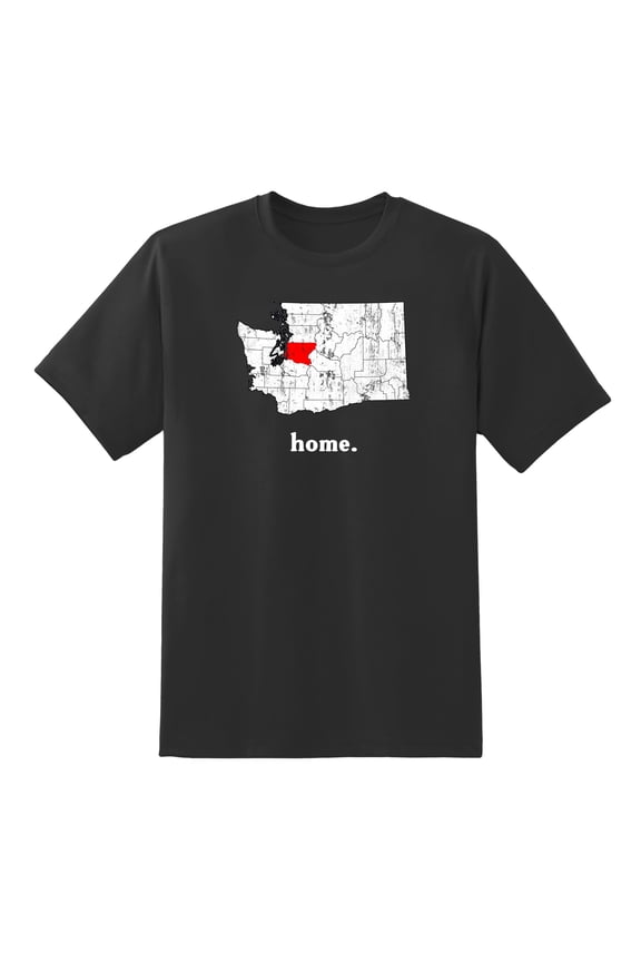 WA Map Washington Home State Love Washington Home Design Mens Graphic T Shirts for Men Women Black,S