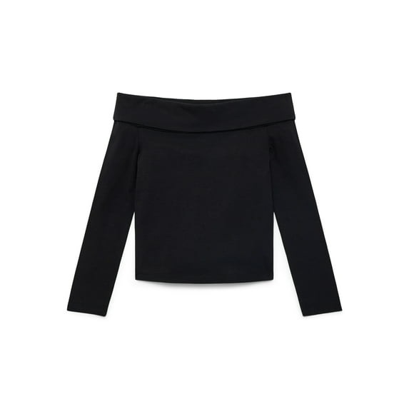 Weekend Academy Girls Off The Shoulder Top with Long Sleeves, Sizes 4-18