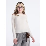 Weekend Academy Girls Off The Shoulder Top with Long Sleeves, Sizes 4-18