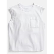 Weekend Academy Boys Oversized Cotton Tank Top with Pocket, Sizes 4-18