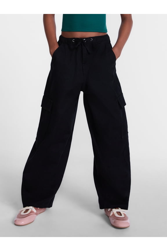 Girls Cotton Cargo Parachute Pants, Sizes 4-18