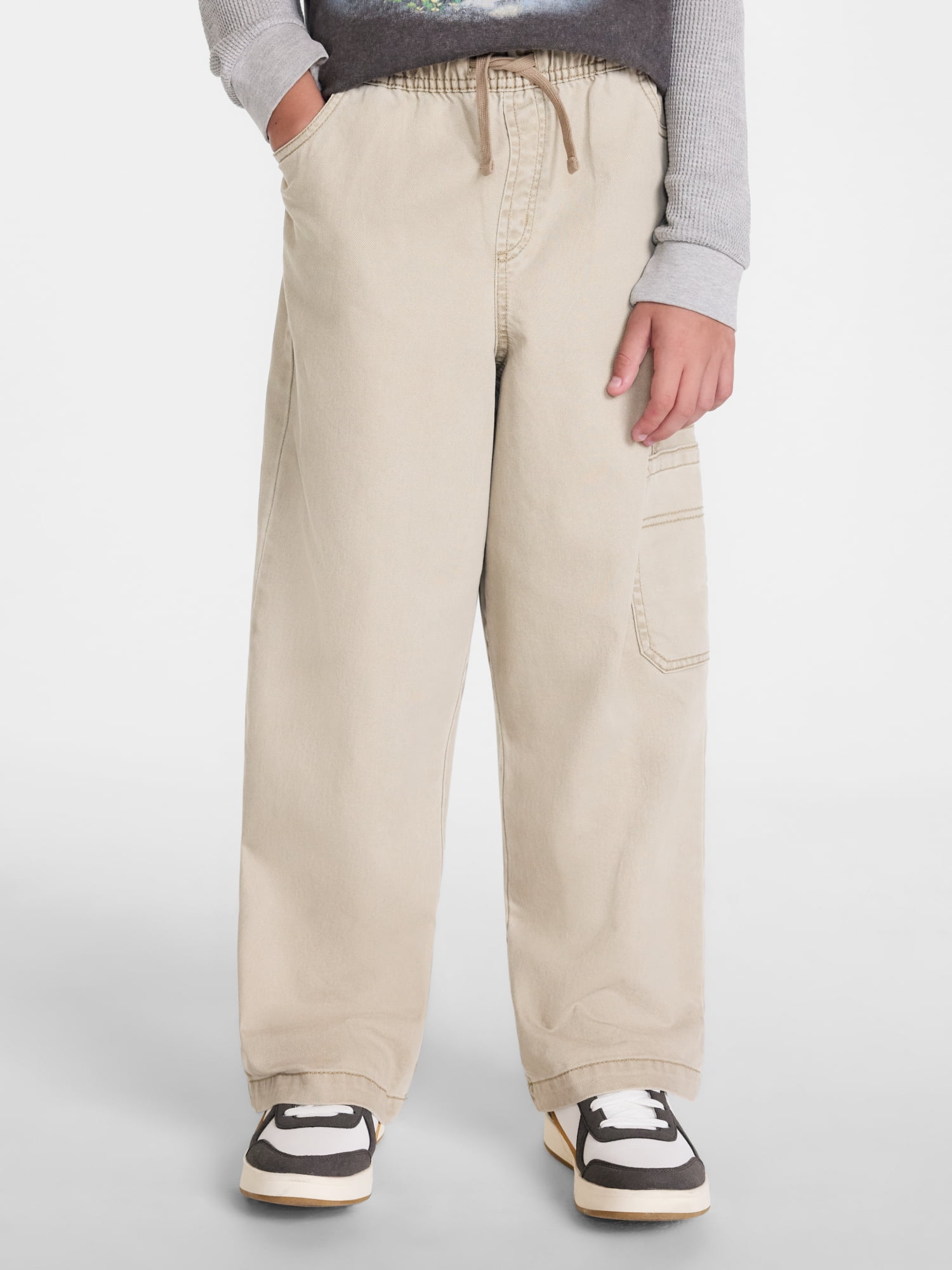 Weekend Academy Cotton Cargo Pants with Wide Leg, Sizes 4-18 & Husky