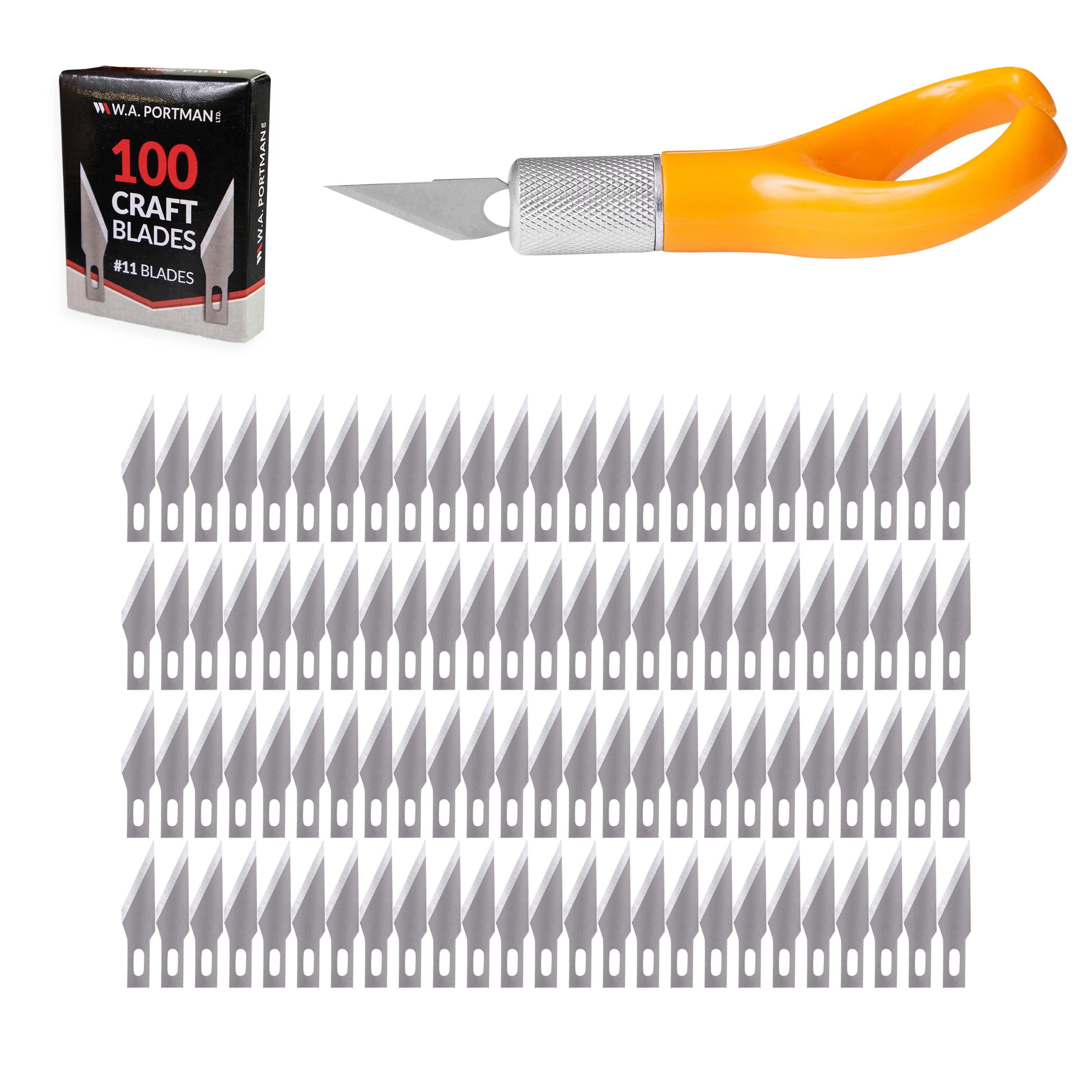 WA Portman Fingertip Craft Knife Set with 100 SK5 Carbon Steel Hobby Knife  Blades
