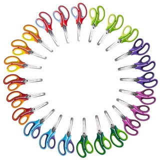 School Kumfy Grip Left-Handed Kids Scissors, 5 Blunt, Assorted Colors,  Pack Of 6