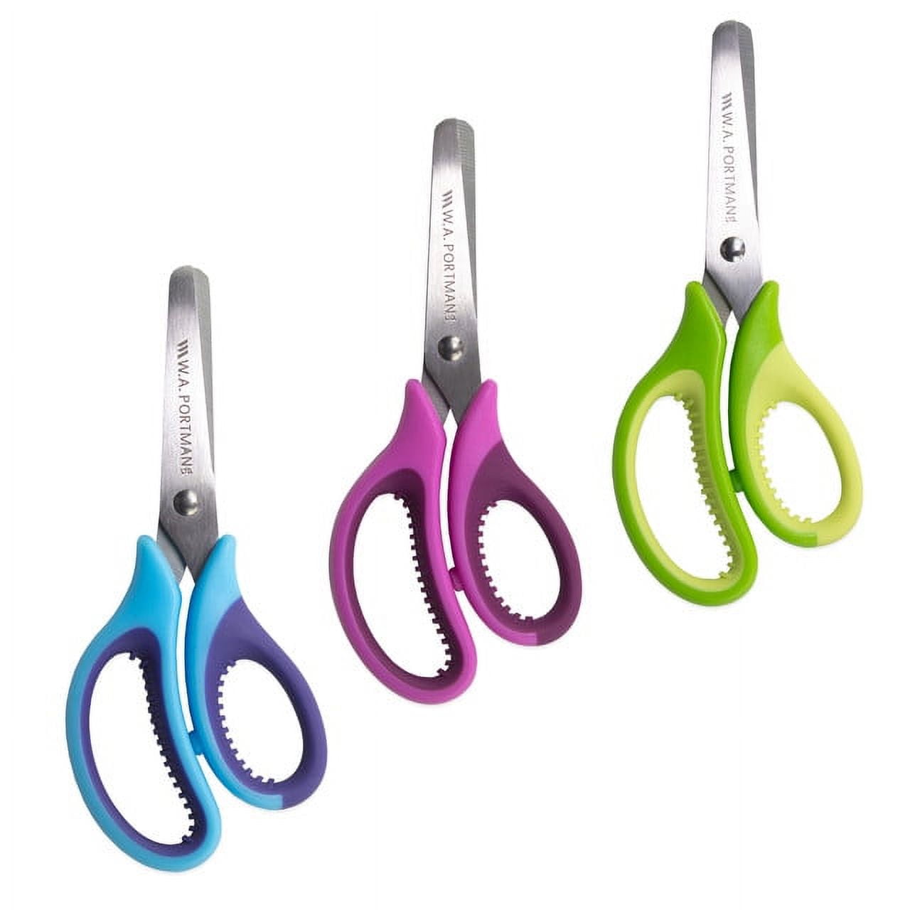 WA Portman Kids Scissors, Blunt Tip, 3 Pack of Scissors 
