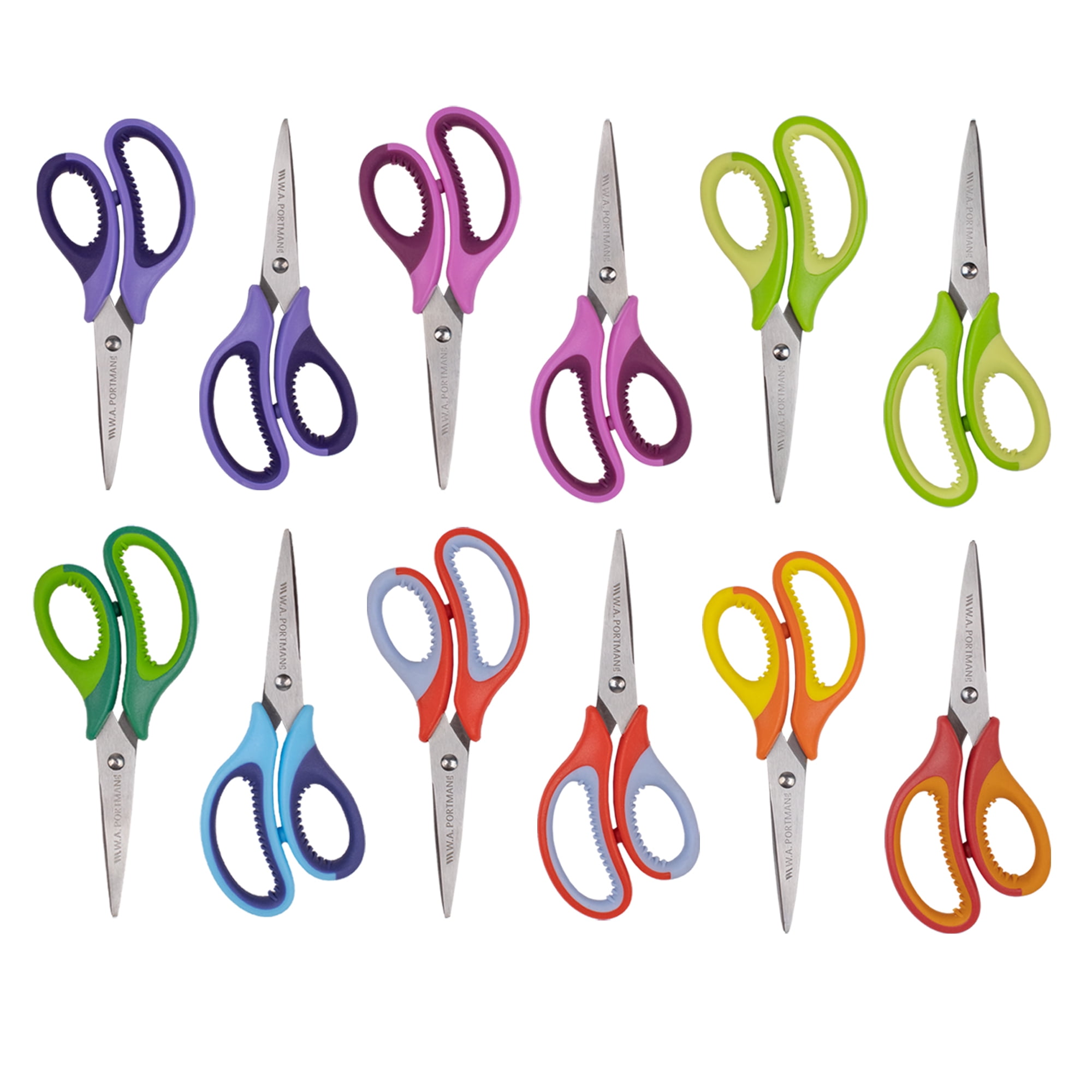 Wa Portman Kids Scissors, Pointed Tip, 6 Pack of Scissors