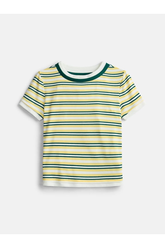 Girls Layered Tee with Short Sleeves, Sizes 4-18