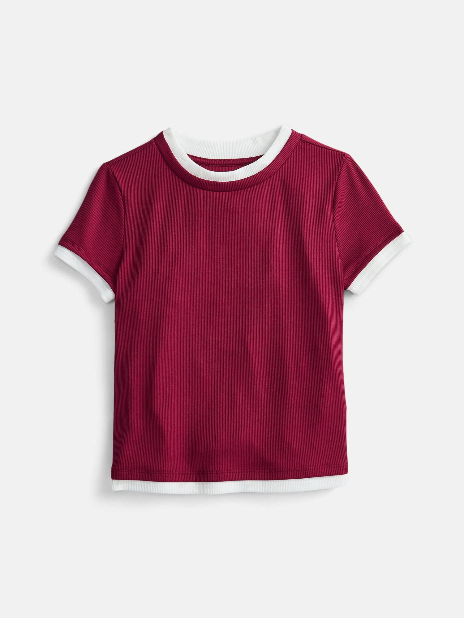 Weekend Academy Girls Layered Tee with Short Sleeves, Sizes 4-18