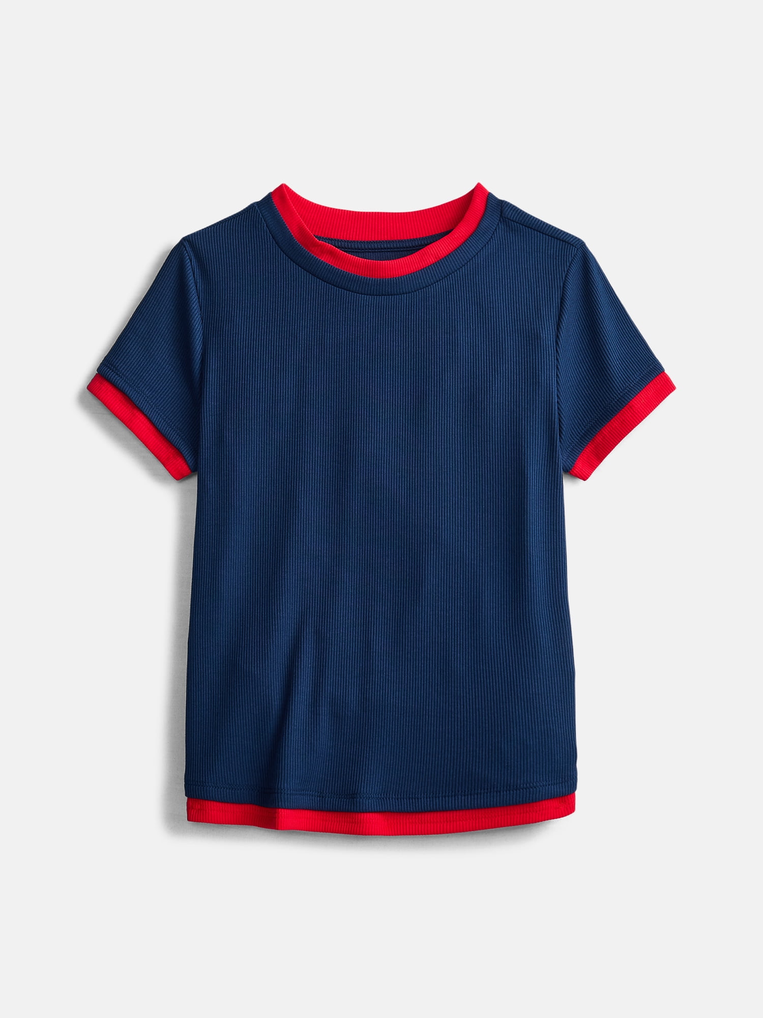Weekend Academy Girls Layered Tee with Short Sleeves, Sizes 4-18