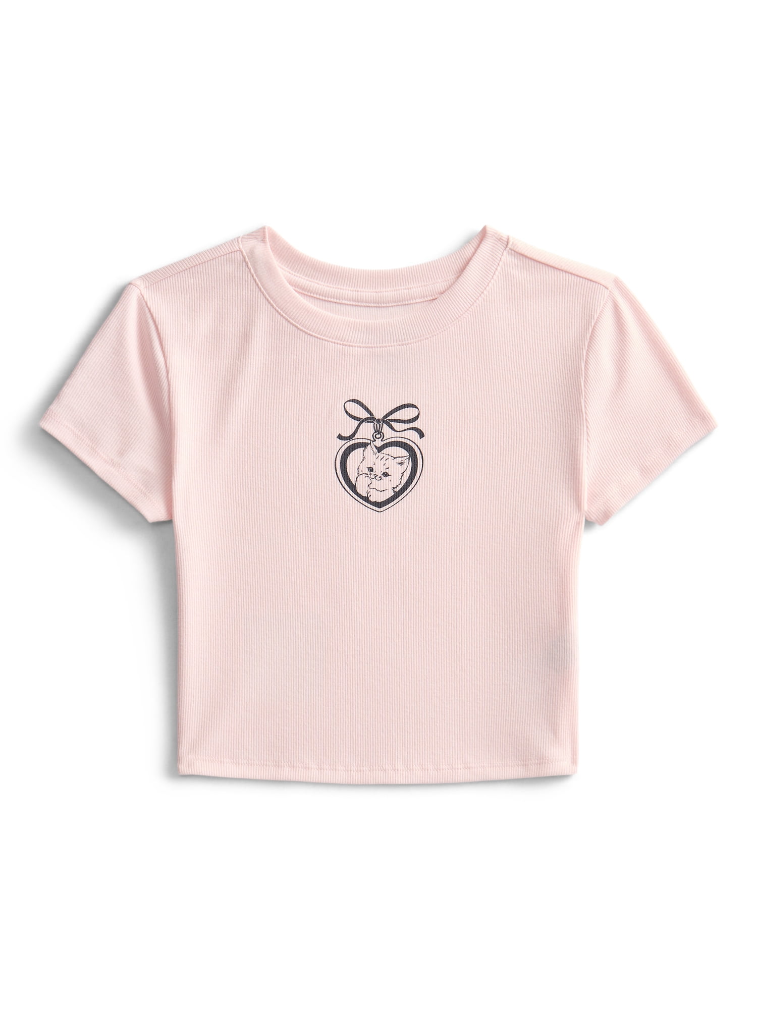 Weekend Academy Girls Graphic Baby Tee with Short Sleeves, Sizes 4-18