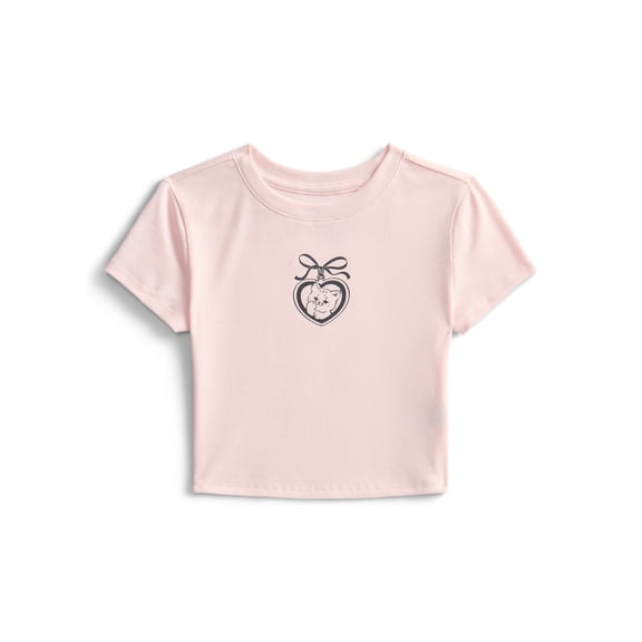 Weekend Academy Girls Graphic Baby Tee with Short Sleeves, Sizes 4-18