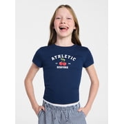 Weekend Academy Girls Graphic Baby Tee with Short Sleeves, Sizes 4-18