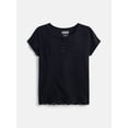thumbnail image 1 of Weekend Academy Girls Henley Tee with Lace Trim, Sizes 4-18, 1 of 3