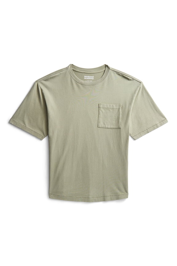 Boys Washed Pocket Tee with Short Sleeves, Sizes XS-XXL